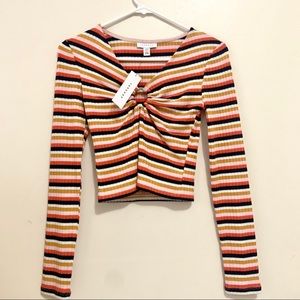 NWT Topshop Ribbed Stripes Colorful Sweater